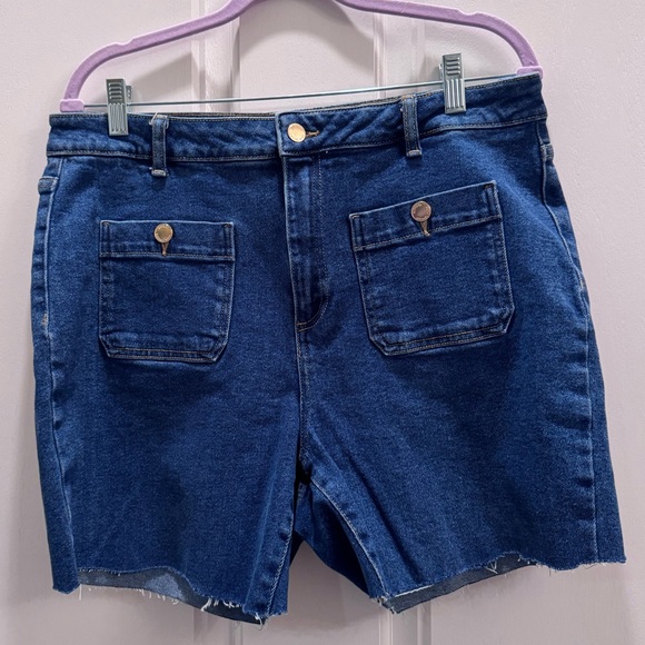Michael Kors Pants - Michael Kors Indigo Denim High-Rise Pocket Shorts
